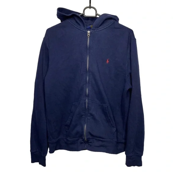Polo Ralph Lauren Navy Blue Red Horse Youth XL 18/20 Zippered Hoodie Sweatshirt - Picture 1 of 9